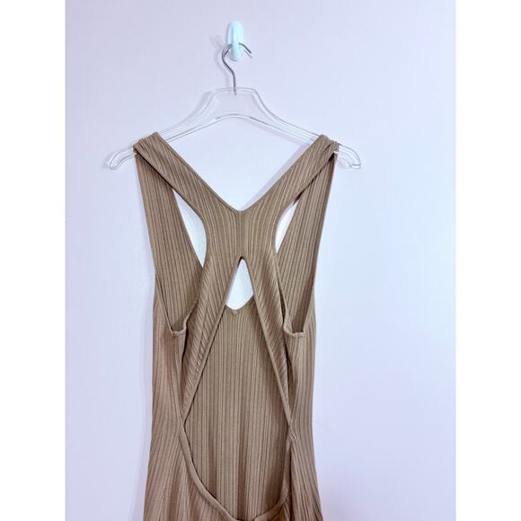 Revolve x Michael Costello Ribbed Midi Dress in Tan Size Medium - Picture 9 of 13